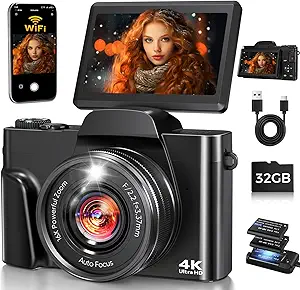 4K Digital Camera, 12-32mm and 45-150mm Lens Bundle, 16 Megapixel Kit, 5 Axis In-Body Dual Image Stabilization, Black
